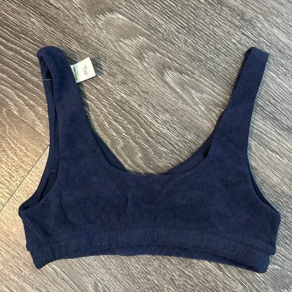 NWT OFFLINE By Aerie Terry Cloth Bralette In Navy Blue Size Small - Picture 3 of 4